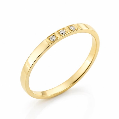 Billede af Alliancering i 14 kt. m. diamanter 3x 0,01 w/vs.