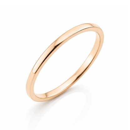 Billede af Garderring blank, bredde 1,6 mm, tyk 1,7 mm 14 kt rødt guld