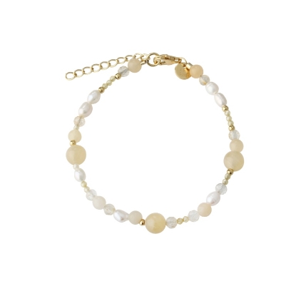 Billede af Aqua Dulce Moonlight Pearl armbånd forgyldt sølv m. fvp (17 + 3 cm)