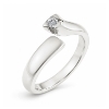 Billede af "Embrace" Ring i 14 kt. hvg m. diamant 0,09 w/pi