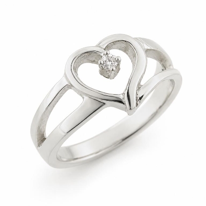 Billede af Ring åbent hjerte, syn. zirk. 925s (hjertering)