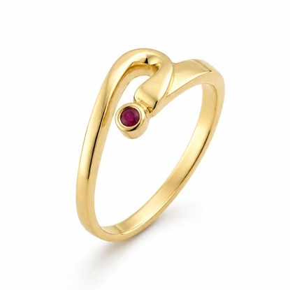 Billede af Ring 8 kt. m. ægte fac. rubin 2mm