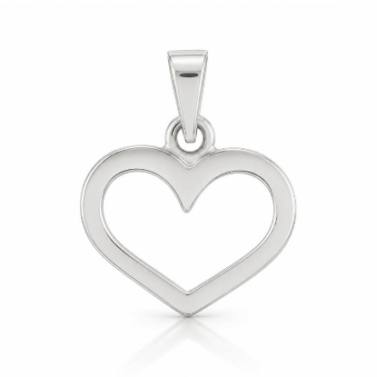 Billede af Vedhæng hjerte, åbent massivt, hj. 14 mm. 925s.