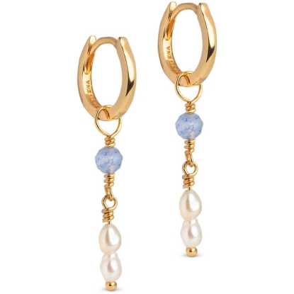 Billede af ENAMEL Copenhagen Liva øreringe forgyldt messing m. cz
