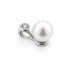 Billede af Vedhæng brillant 0,03 w/vs. og sv. perle 6-6½ mm. 14 kt. hvg.