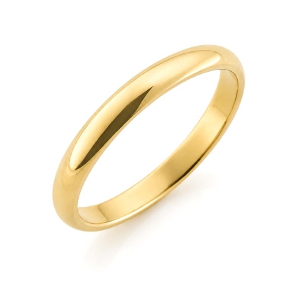 Billede af Ring halvrund profil, br. 3,5 mm. tk. 1,5 mm. 14 kt.  (str. 60-69)