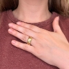 Billede af Ring bølget med felter, massiv, br. 9,5 mm. 14 kt.