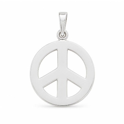 Billede af Vedhæng, fredstegn (peace tegn) hj. 22 mm. 925s