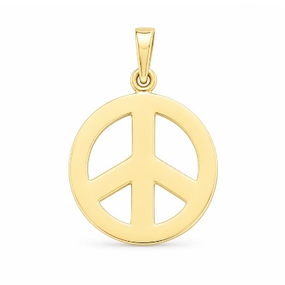 Billede af Vedhæng, fredstegn (peace tegn) hj. 22 mm. 925s forgyldt