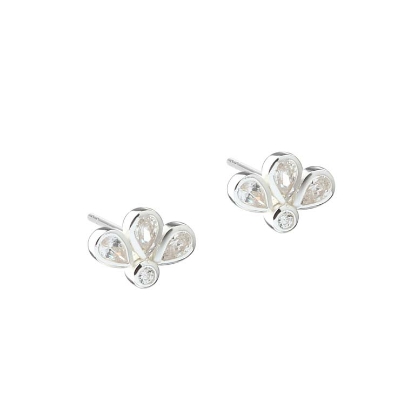 Billede af Aqua Dulce Nora Clear Flower øreringe sølv m. cz
