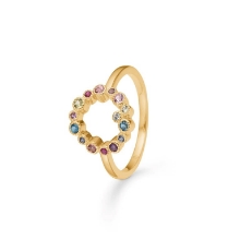 Billede af Mads Z "Luxury Rainbow Orbis" ring 14 kt. guld m. ægte sten (str. 54)