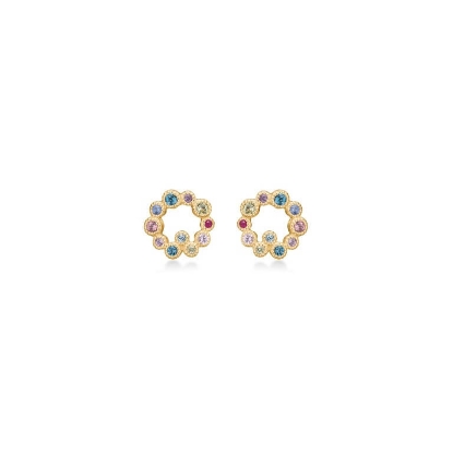 Billede af Mads Z "Luxury Rainbow Orbis" øreringe 14 kt. guld m. ægte sten