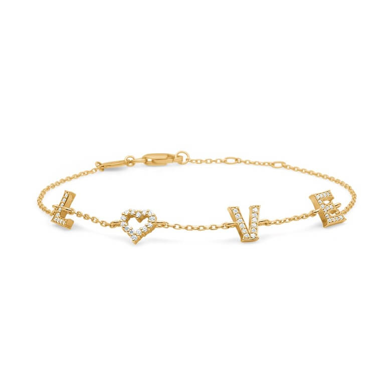 Billede af Mads Z "Tender Love" armbånd 14 kt. guld m. 0,14 ct. brillant (16+2 cm)