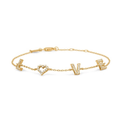 Billede af Mads Z "Tender Love" armbånd 14 kt. guld m. 0,14 ct. brillant (16+2 cm)