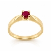 Billede af Ring solitaire  14 kt., 4,00 mm. ægte rubin