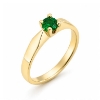 Billede af Ring solitaire  14 kt., 4,00 mm. ægte smaragd