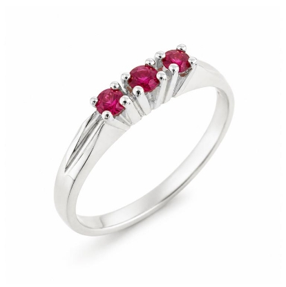Billede af Ring rk. ring  3* 2½ mm. ægte rubin 14 kt. hvg.