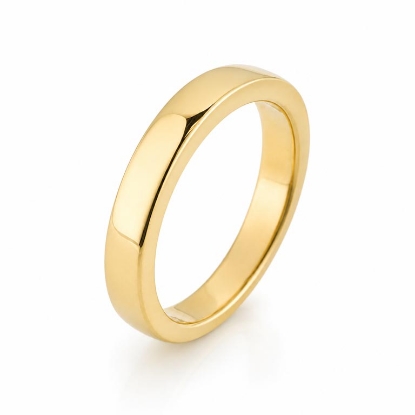 Billede af Båndring kantet massiv, u/sten, br. 4,1 mm. 8 kt. 