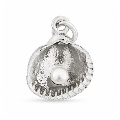 Billede af Vedhæng musling, sv. perle 4½-5 mm. 14 mm. 14 kt. hvg.