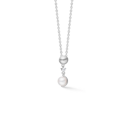 Billede af Mads Z "Moonchild" halskæde sølv m. kulturperle + hvid topas (40+5 cm)