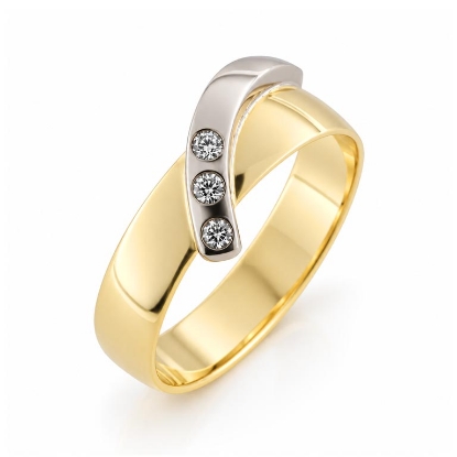 Billede af Ring 3 brill. a  0,02 w/vs 14 kt.