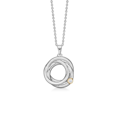Billede af Mads Z "Astrid" halskæde sølv + 8 kt. guld m. cz (40+5 cm)