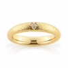 Billede af Ring bølget  3* 0,01 w/vs. fatte i hjertefacon 14 kt. 