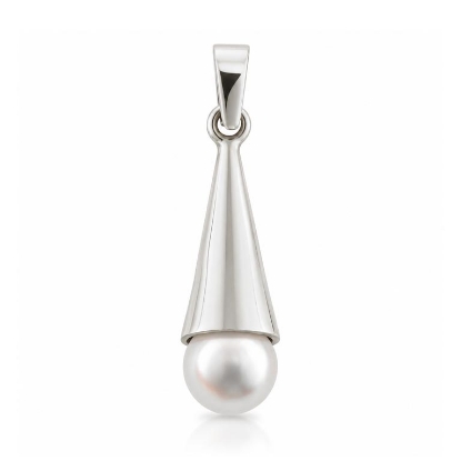 Billede af Vedhæng fv. perle 7-7½ mm. 14 kt. hvg.