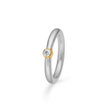 Billede af Mads Z "Vera" ring sølv + 8 kt. guld m. cz (str. 50)