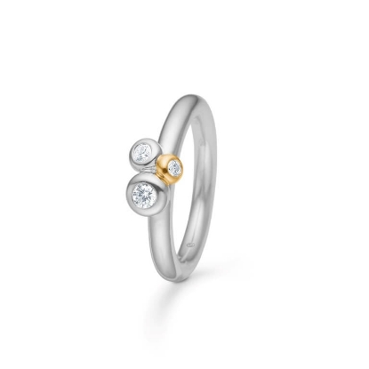 Billede af Mads Z "Nola" ring sølv + 8 karat guld m. cz (str. 50-60)