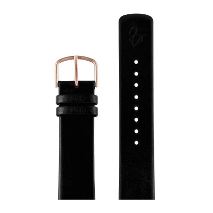 Billede af Arne Jacobsen Sort Læderrem (20 mm) - 40 mm ur