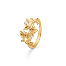 Billede af Mads Z "Olive Love" ring 14 kt. guld m. 0,055 ct. brillanter (str. 58)