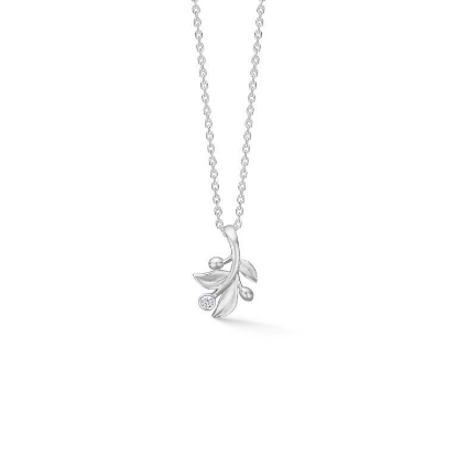 Billede af Mads Z "Olive Love" halskæde sølv m. cz (40+5 cm)