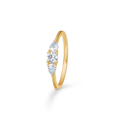 Billede af Mads Z "Solis Shine" ring 8 kt. guld m. cz (str. 50-60)