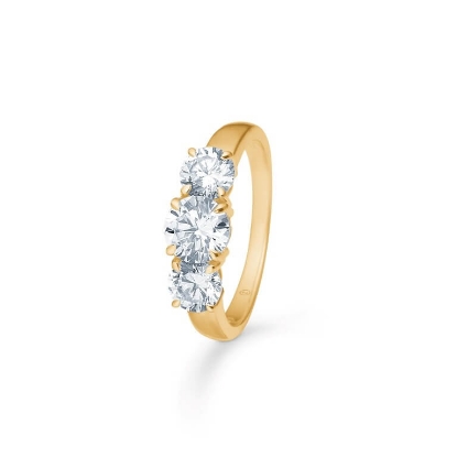 Billede af Mads Z "Solis Trio" ring 8 kt. guld m. cz (str. 50-60)