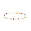 Billede af Mads Z "Rosea" armbånd 14 kt. guld m. turmalin + perle (17+2 cm)