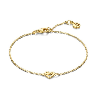 Billede af Spirit Icons Infinity Heart armbånd forgyldt sølv (17+2 cm)