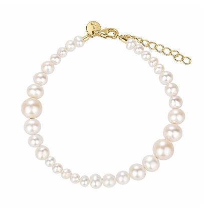 Billede af Aqua Dulce Perlette armbånd forgyldt sølv m. ferskvandsperler (16 + 3 cm)