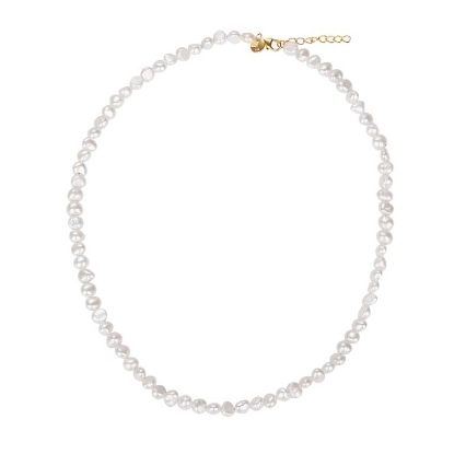 Billede af Aqua Dulce Pearl halskæde forgyldt sølv fvp (42 + 3 cm)