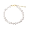 Billede af Aqua Dulce Pearl armbånd forgyldt sølv m. fvp (17 + 3 cm)