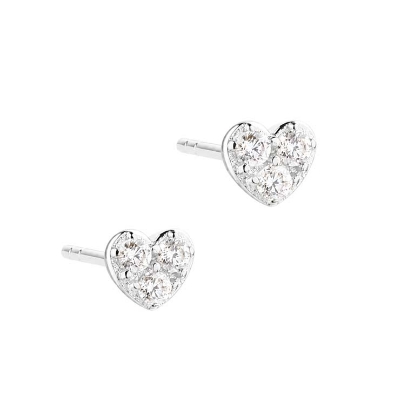 Billede af Aqua Dulce Tiny Heart øreringe sølv m. cz