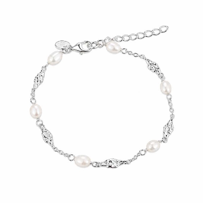 Billede af Aqua Dulce Milena armbånd sølv m. perler (17 + 3 cm)