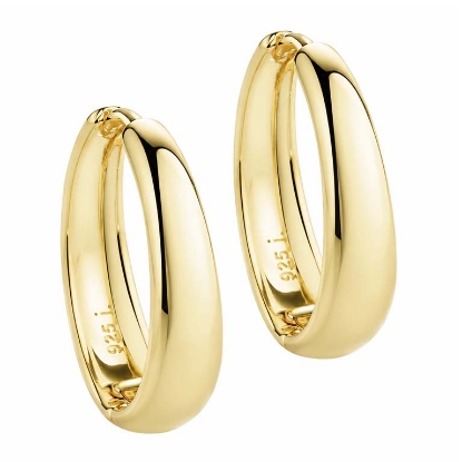 Billede af Aqua Dulce Emma Hoop 25mm øreringe forgyldt sølv