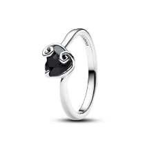 Billede af Pandora Disney The Nightmare Before Christmas Jack Sort Hjerte ring sølv m. krystal (str. 48)