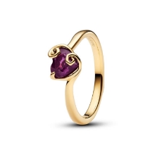 Billede af Pandora Disney The Nightmare Before Christmas Sally Lilla Hjerte ring forgyldt metalblanding m. krystal (str. 52)