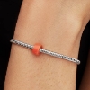 Billede af Pandora Orange Muranoglas minicharm sølv
