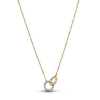 Billede af Pandora Kugler & Pavé Sammenflettede Cirkler halskæde forgyldt metalblanding + sølv m. cz (45 cm)