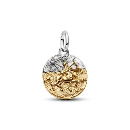 Billede af Pandora Skytten Stjernetegn Medaljoncharm sølv/forgyldt metalblanding m. cz (Sagittarius)