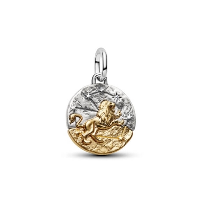 Billede af Pandora Løven Stjernetegn Medaljoncharm sølv/forgyldt metalblanding m. cz (Leo)