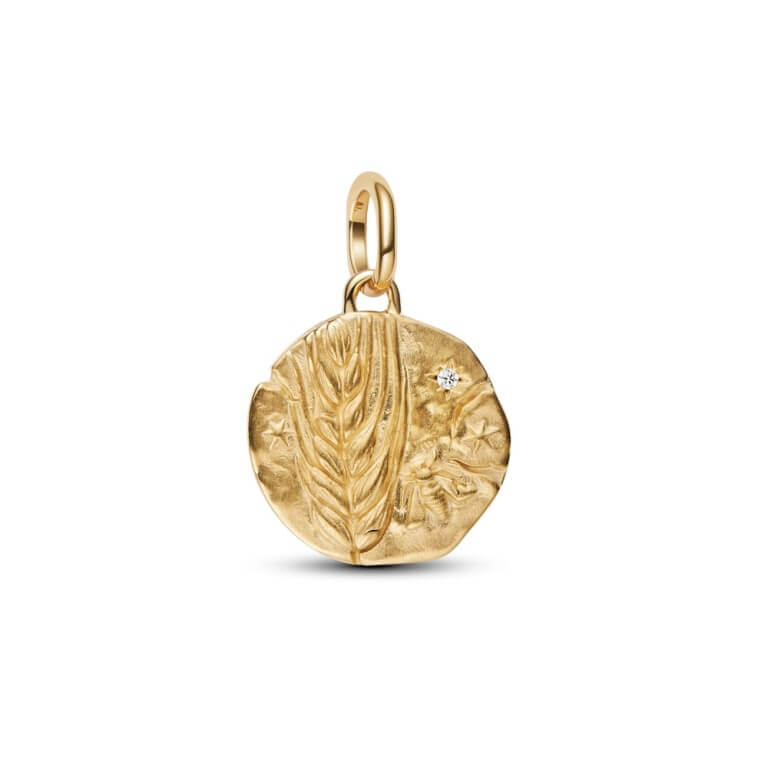 Billede af Pandora Hvede Medaljoncharm forgyldt metalblanding m. cz